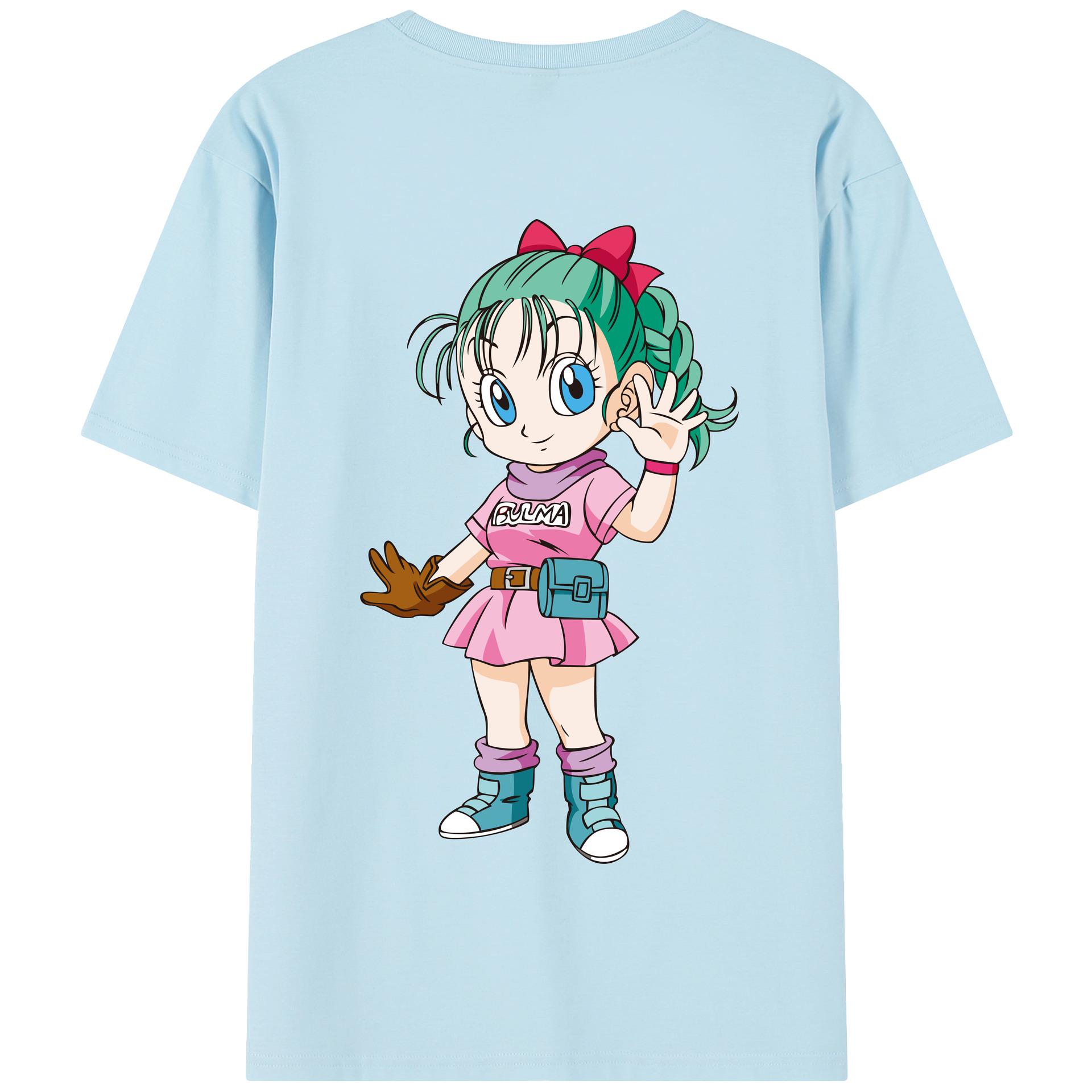（画像用） ドラゴンボール ブルマ DRAGON BALL Bulma 綿100％半袖Tシャツ（背面プリント）